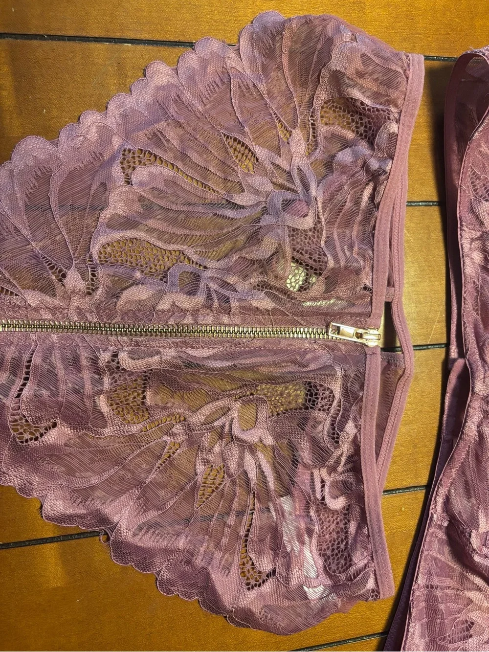 Lace Bralette & High-Waist Thong Set - Dusty Rose, Never worn, see pics